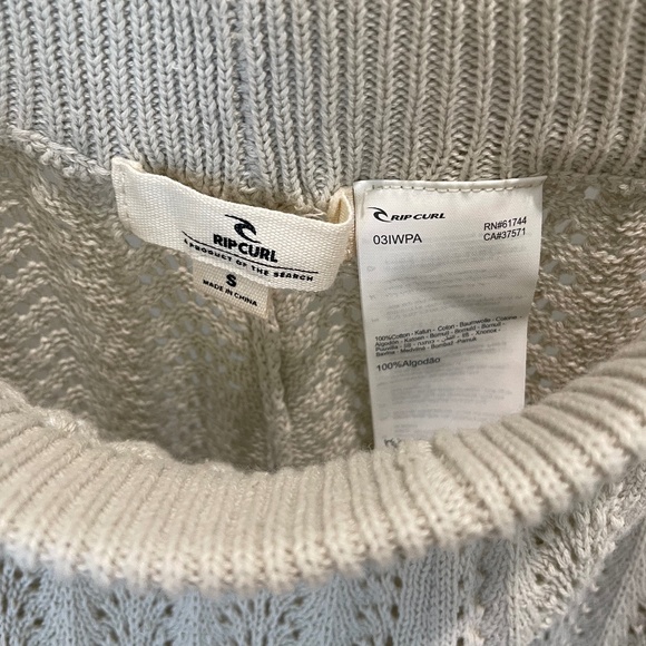 NWT Rip Curl Cream / Tan Crochet *SET* Top + Pant (Size S) - Picture 8 of 9